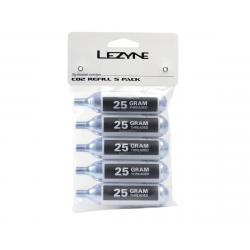 Lezyne Threaded CO2 Cartridges (Silver) (5 Pack) (25g) - 1-C2-CRTDG-V125P5