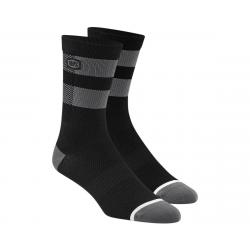 100% Flow Socks (Black/Grey) (L/XL) - 24005-057-18