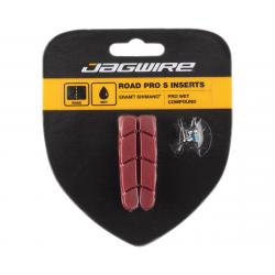 Jagwire Road Pro S Brake Pad Inserts (Black/Red) (Shimano/SRAM) (1 Pair) (Wet Compound) - JS453RW