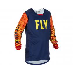 Fly Racing Youth Kinetic Wave Jersey (Navy/Yellow/Red) (Youth XL) - 375-526YX
