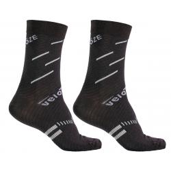 VeloToze Active Compression Cycling Socks (Black/Grey) (L/XL) - CSC-BKG-03-LXL