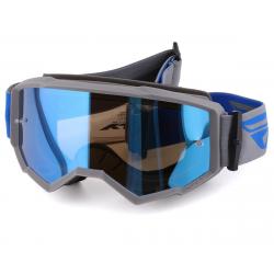 Fly Racing Zone Goggles (Grey/Blue) (Sky Blue Mirror/Smoke Lens) - 37-51495