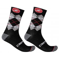 Castelli Rombo 18 Socks (Black/Dark Grey/Red) (S/M) - R4521554010-2