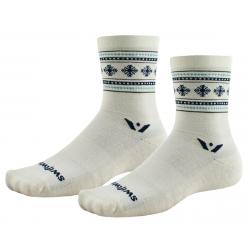 Swiftwick Vision Five Winter Socks (Cream Snowflake) (L) - 5EHB0ZZ-L
