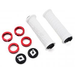 ODI Troy Lee Designs Signature Series Lock-On Grip Set (White/Red) (130mm) - D30TLW-R