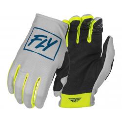Fly Racing Youth Lite Gloves (Grey/Teal/Hi-Vis) (Youth L) - 375-711YL