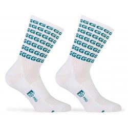 Giordana FR-C Tall "G" Socks (White/Petrol) (S) - GICS21-SOCK-GGGG-WTPE02
