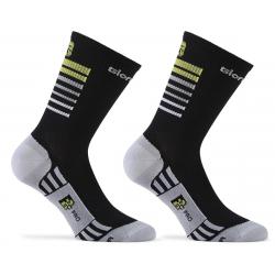 Giordana FR-C Tall Stripes Socks (Black/Yellow/Grey) (L) - GICS21-SOCK-STRI-BKYL04