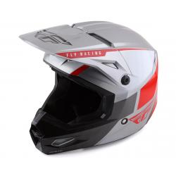 Fly Racing Kinetic Drift Helmet (Charcoal/Light Grey/Red) (Youth L) - 73-8643YL