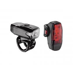 Lezyne KTV Drive Headlight & Tail Light Set (Black) (200/10 Lumens) - 1-LED-12P-V404