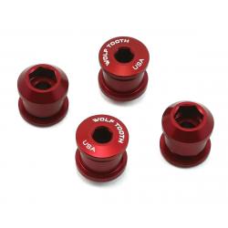 Wolf Tooth Components Dual Hex Fitting Chainring Bolts (Red) (6mm) (4-Pack) (For 1x ... - 4CBCN06RED