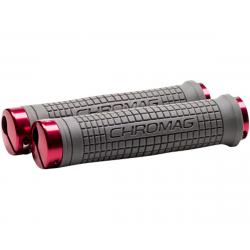 Chromag Squarewave XL Grips (Grey/Red) (Lock-On) - 170-005-02