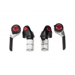 Microshift Road Bar End Shifters (Silver/Red) (Pair) (2/3 x 10 Speed) (Shimano Compatibl... - BS-T10