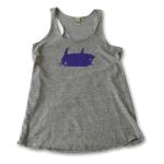 Women's PK Pig Tank - Grey Heather With Purple - Women's Apparel Sizes: XL