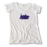 Women's PK Pig V-Neck Tunic - White Burnout With Purple - Women's Apparel Sizes: S