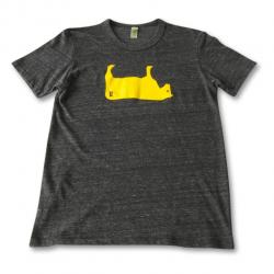 Men's PK Cow Tee - Charcoal Grey With Old Gold - Size: M