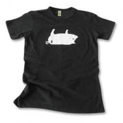 Men's PK Pig Tee - Black With White - Size: L