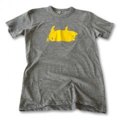 Men's PK Pig Tee - Heather Grey With Old Gold - Size: M