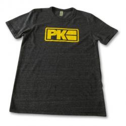 Men's PK Logo Tee - Charcoal Grey With Old Gold - Size: M