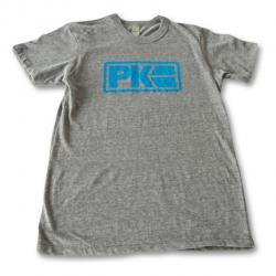 Men's PK Logo Tee - Grey Heather With Blue - Size: M