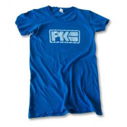 Women's PK Logo Distressed Tee - Blue With Light Blue - Women's Apparel Sizes: L