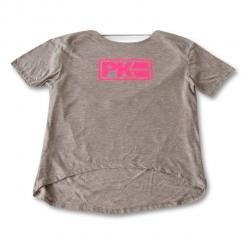 Women's PK Scoop-Back Tee - Light Grey With Pink - Women's Apparel Sizes: XL