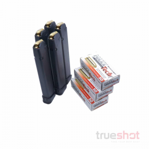 Bundle Deal: 5 Glock 17/19/34 33 Round Magazines and 150 Rounds of Maxxtech 9mm