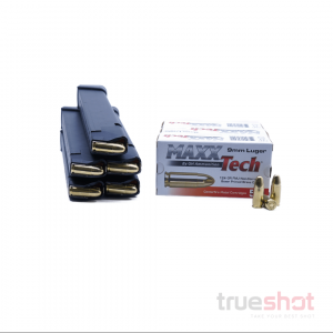 Bundle Deal: 5 33 Round Glock 17/19/34 Magazines 150 Rounds of Maxxtech 9mm