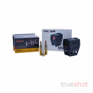 Bundle Deal: Holosun AEMS Red Dot Rifle Sight and 100 Rounds of PMC 5.56
