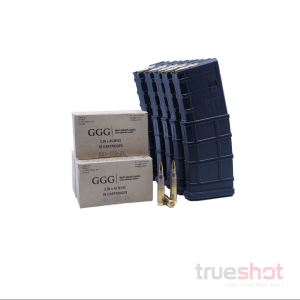 Bundle Deal: 5 Black ETS AR-15 Mags and 150 Rounds of GGG 5.56
