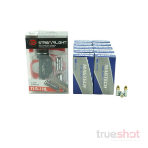 Cci|Magtech|Maxxtech|Streamlight BUNDLE DEAL: Black Streamlight TLR-1 Pistol Light and 500 Rounds of Ammo - Magtech 9mm 115 Grain Steel - $306.85 at True Shot Ammo