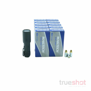 Cci|Magtech|Maxxtech|Sig Sauer BUNDLE DEAL: Black Sig Sauer Foxtrot EDC Compact Flashlight and 500 Rounds of Ammo - Magtech 9mm 115 Grain Steel - $231.19 at True Shot Ammo