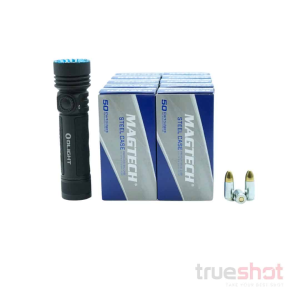 Cci|Magtech|Maxxtech|Olight BUNDLE DEAL: Black Olight Seeker 4 Pro High Power Flashlight and 500 Rounds of Ammo - Magtech 9mm 115 Grain Steel - $218.16 at True Shot Ammo
