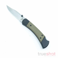 Buck - 110 Hunter Sport Lockback - Green Canvas Micarta - CPM S30V - Satin -3.75"