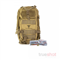 Bundle Deal: Full Forge Gear Tan Backpack and 100 Rounds of Maxxtech 9mm