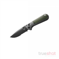 Benchmade - Redoubt - AXIS Lock Knife - Green/Gray Grivory - 3.6" Cerakote Serrated