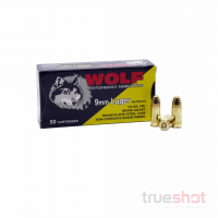 Wolf - 9mm - 124 Grain - FMJ - Steel Case (Brass Plated)