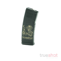 True Shot x Magpul - PMAG 30 AR/M4 Gen M2 MOE 223/5.56 30 Round Black Grilling Skull Polymer Magazine