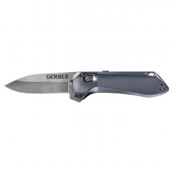 Gerber Gear Highbrow Compact - Urban Blue, Plain Edge Assisted Knives in Steel