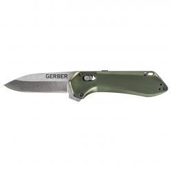 Gerber Gear Highbrow Compact - Flat Sage, Plain Edge Assisted Knives in Steel