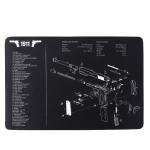 Pinty Handgun Cleaning Mat &verbar; Detailed Diagram & Assembly Instructions &verbar; Thick & Durable &verbar; Oil Resistant & Waterproof &verbar; Sturdy Rubber Material &verbar; Protective Mat for Gun Accessories &verbar; Universal 1911 Pist