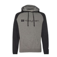 Hooyman Raglan Two Tone Hoody - XL - Gunmetal Heather / Charcoal Heather