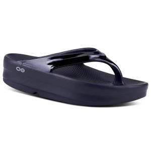 OOFOS Women's OOmega OOlala Black Platform Thong Sandal