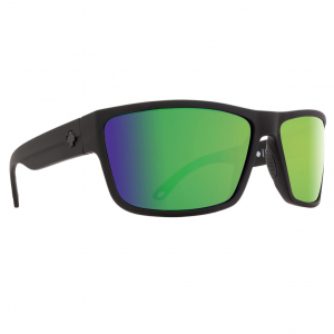 SPY OPTIC Rocky Sunglasses with Soft Matte Black Frame and Happy Bronze Polar with Green Spectra Mirror Lens (673248973861)