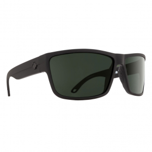 SPY OPTIC Men's Rocky Sunglasses with Matte Black Frame and Happy Gray Green Polar Lens (673248374864)