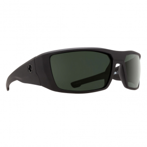 SPY OPTIC Men's Dirk Sunglasses with Soft Matte Black Frame and Happy Gray Green Polar Lens (672052973864)