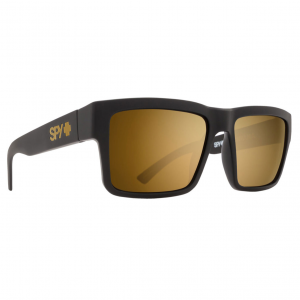 SPY OPTIC Montana Sunglasses with Soft Matte Black Frame and Happy Bronze with Gold Spectra Mirror Lens (673407973417)