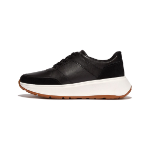 Fitflop FITFLOP Women's F-Mode Black Leather/Suede Flatform Sneakers (FR1-001) - $146.99 at Run United