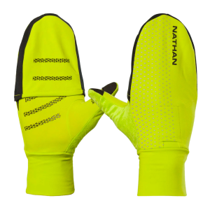 Nathan Sports NATHAN SPORTS HyperNight Reflective Convertible Hi Vis Yellow/Geo Print Mitt - $30.00 at Run United