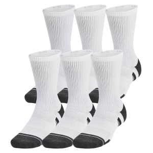 Under Armour UNDER ARMOUR Unisex Performance Tech 6-Pack Crew Socks - $26.82 at Run United
